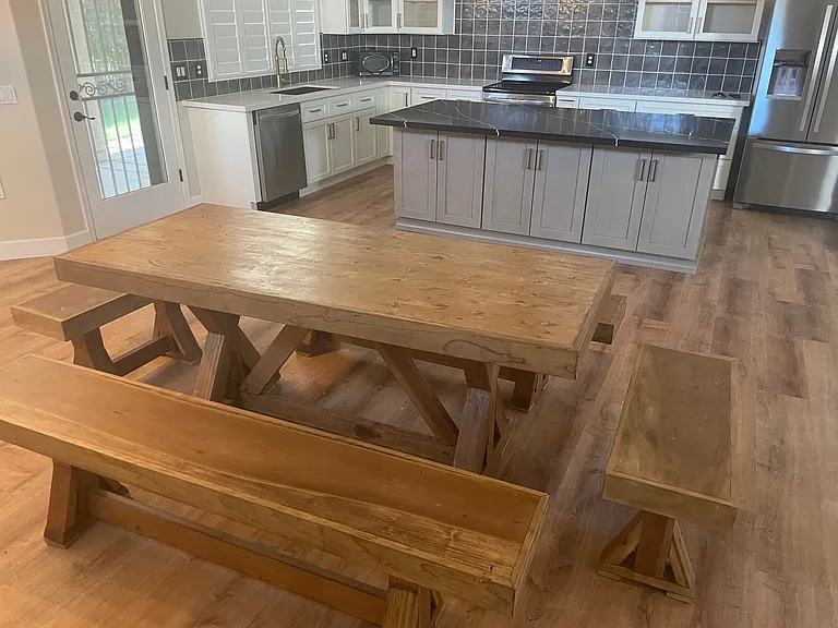 Custom Wood Table - Can be left at premises as part of rental