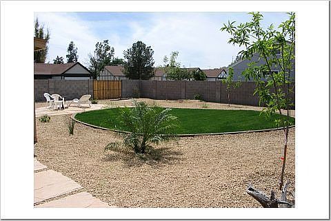 landscaping in backyard with north view