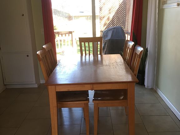 Eat in kitchen off back deck