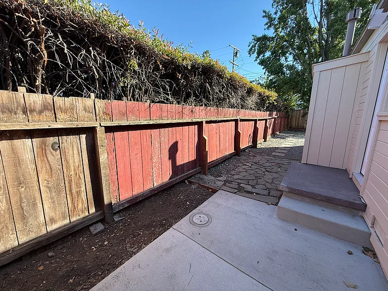 Private side yard from the kitchen.