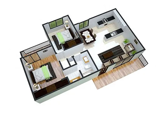 Floor plan 2x1 Cascade