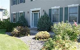 Close up view shows great landscaping