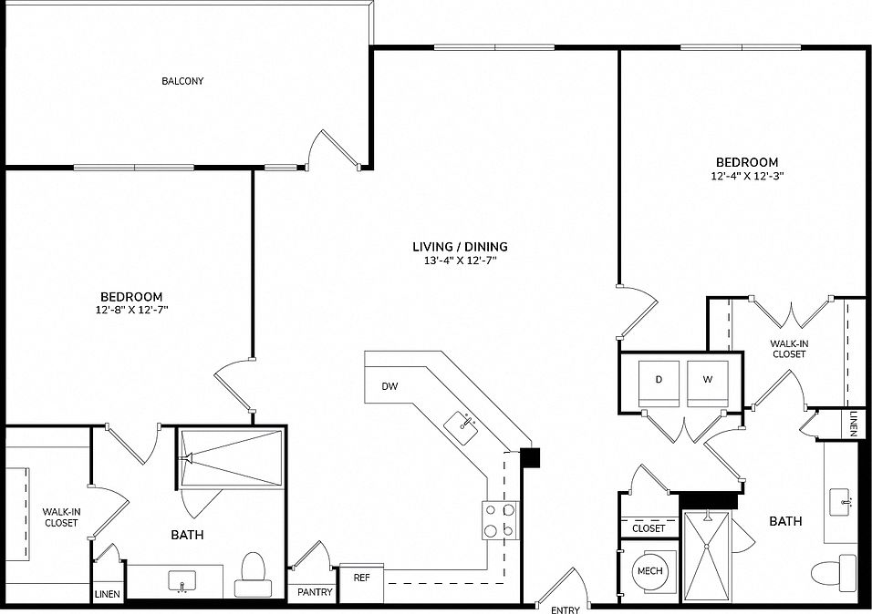 120-B2f-White Cabinets, Floor-Plank, View-Pool