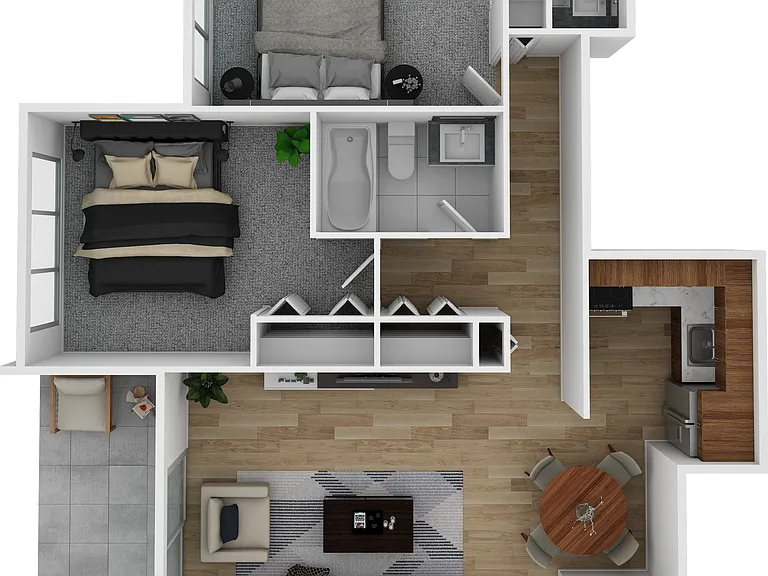 Explore the innovative design of this contemporary apartment, offering a blend of style and comfort. Explore the innovative design of this contemporary apartment, offering a blend of style and comfort.
