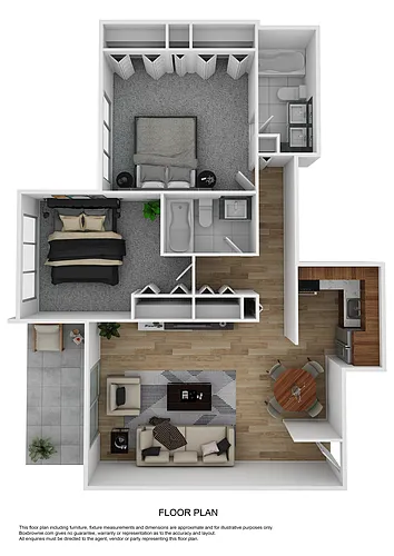 Floor plan 2BR/2BA Classic