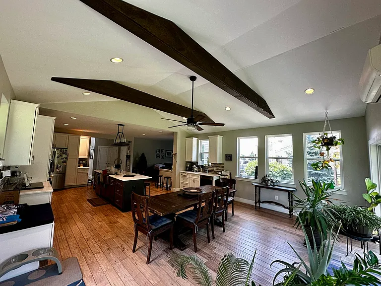 All open floor plan from the dining room to the kitchen