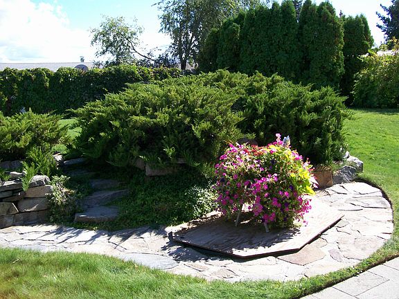 back pond and stairs