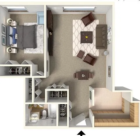1 Bedroom 1 Bath (A) 1 Bedroom 1 Bath (A)
