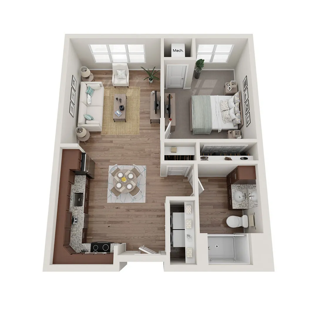 Floor plan One Bedroom One Bath