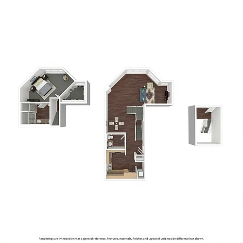 Floor plan Marina View One Bedroom Penthouse