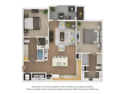 Floor plan 2 Bed 2 Bath