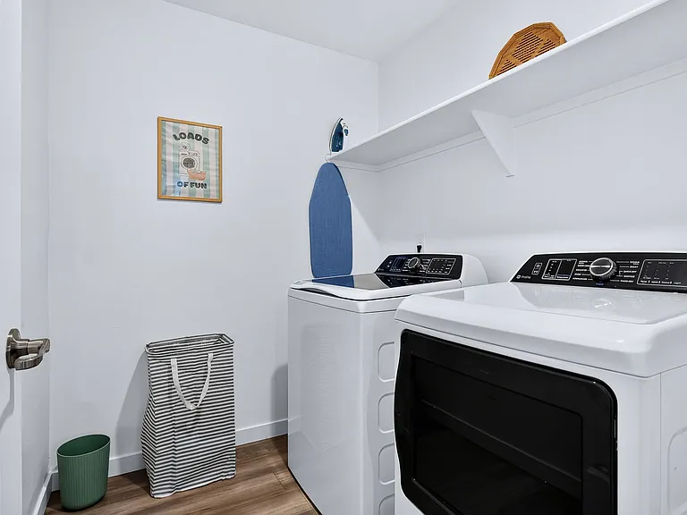 Upstairs Laundry Room with Upgraded Washer & Dryer