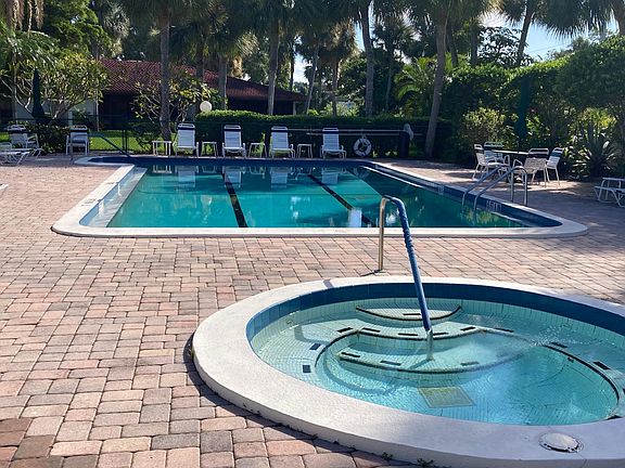 Community swimming pool and jacuzzi