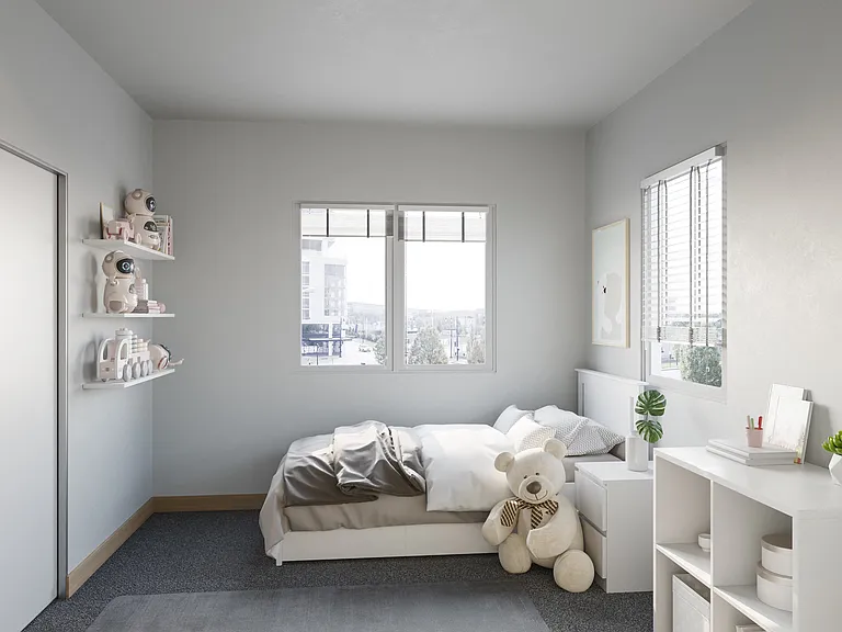 Rendering of a furnished Bedroom