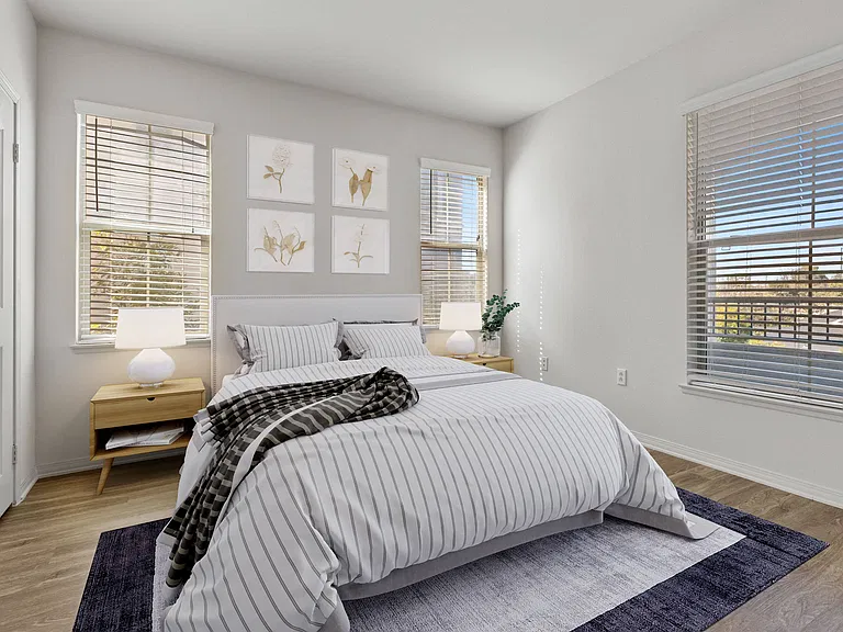 Large windows provide abundant natural light