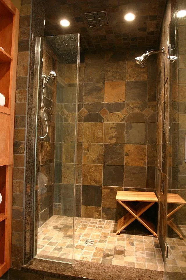 Custom Shower. 5' x 5' Slate ceiling, floor and walls. Kohle - 5 Dean St