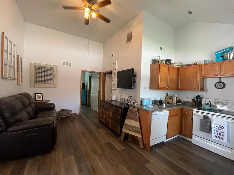 living room and kitchen