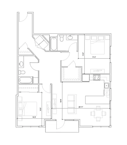 Floor plan Hub 9 - 2x2 C1