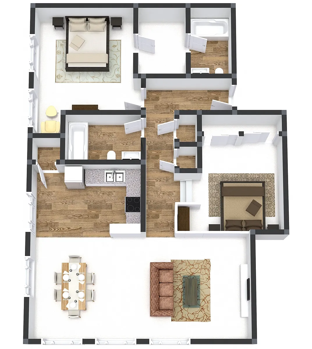 Floor plan Two Bedroom Corner Vista Plus