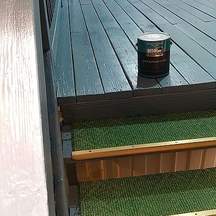 Sanded, painted deck