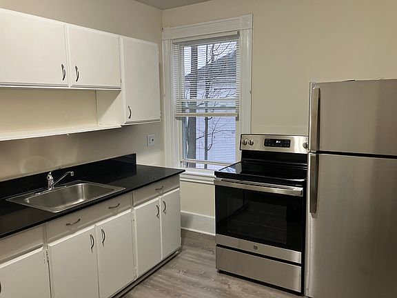 Kitchen with overhead light on
