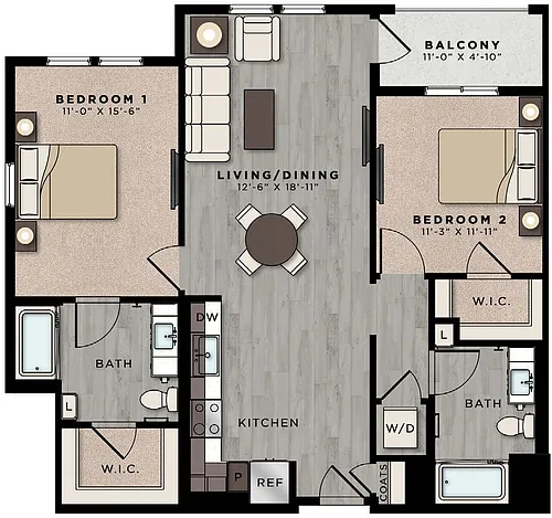 Floor plan CA124-B1-1126