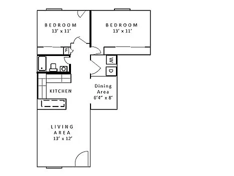 Floor plan 2 Bed Deluxe