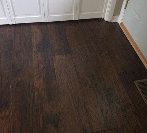 New wide plank kitchen floor