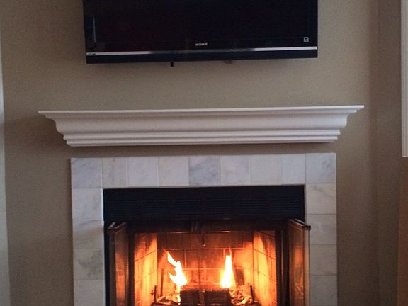 Wood-burning fireplace