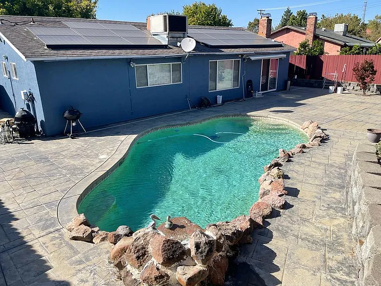 Backyard with Solar Panel view