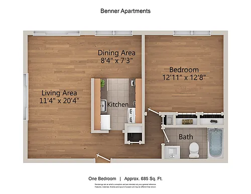 Floor plan One Bedroom