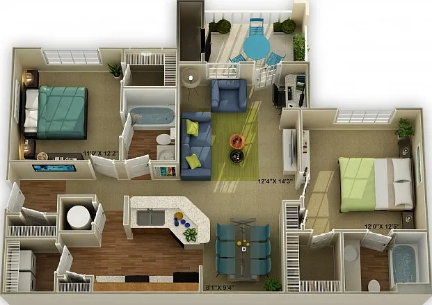 The Brookstone Two Bedroom Floor Plan The Brookstone Two Bedroom Floor Plan