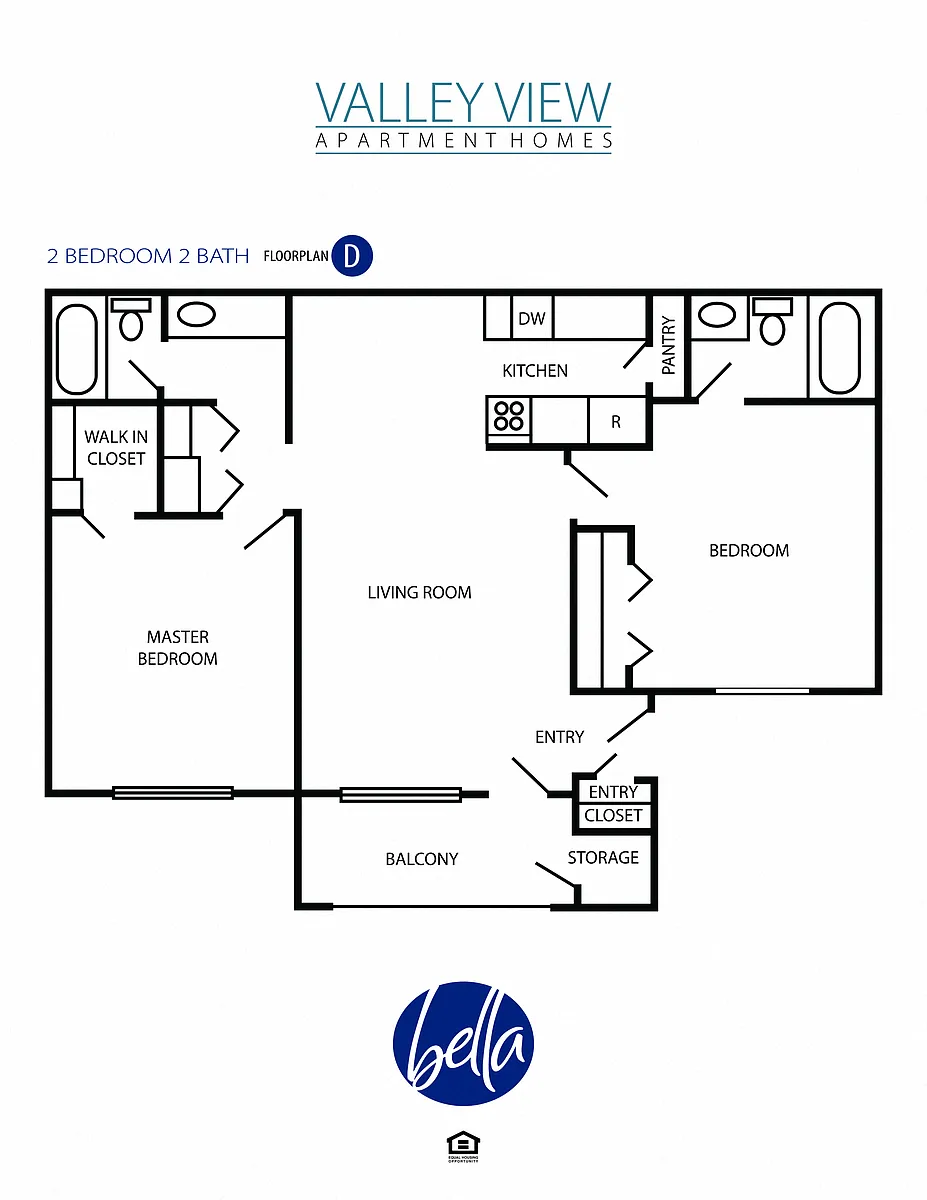 Floor plan 2 Bed / 2 Bath