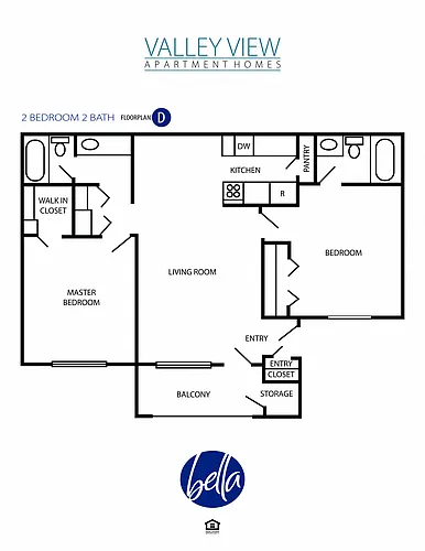 Floor plan 2 Bed / 2 Bath