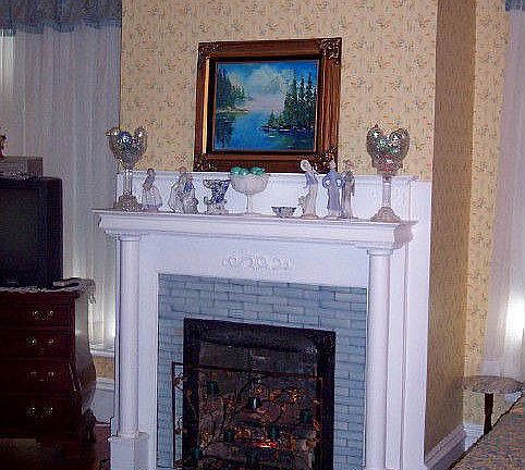 Ceramic inlaid fireplace