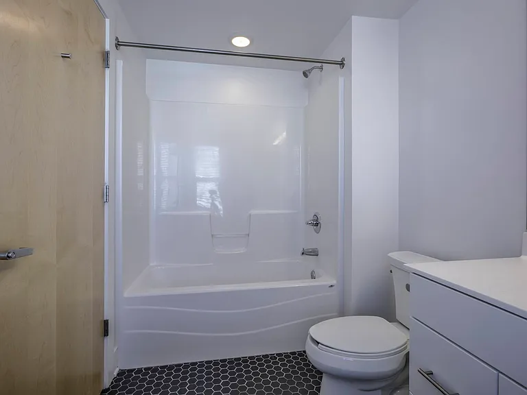 Full size bathtub in a unit at The Sawyer.