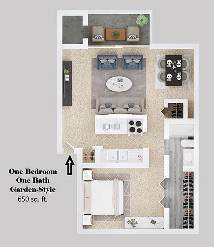 Floor plan One Bedroom One Bath