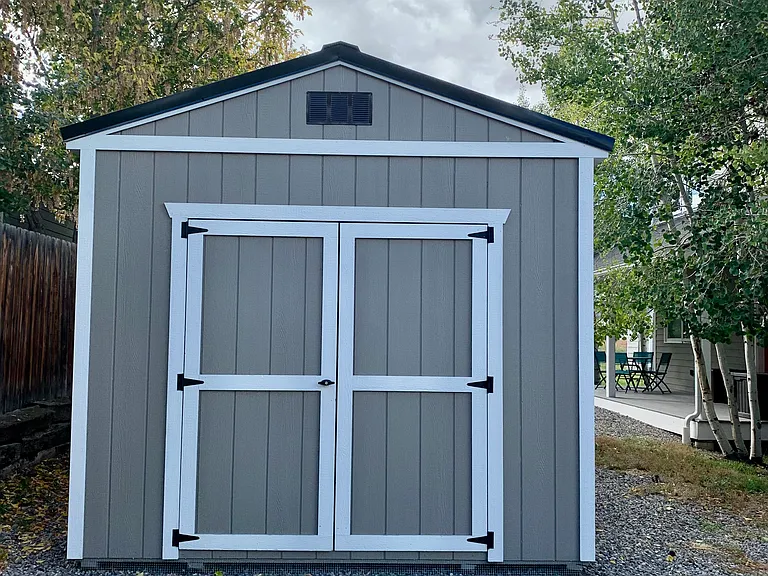 Includes a spacious, detached storage shed, perfect for securing your bikes, skis, and outdoor gear.