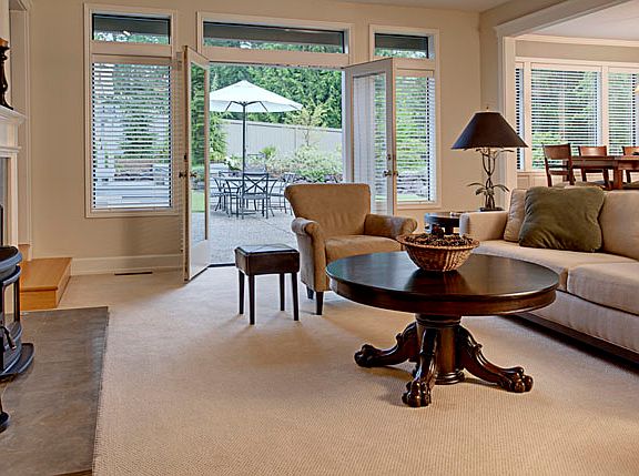 Living Room has French doors that lead to the oversized patio