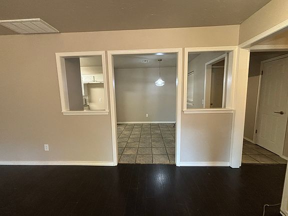 View from living room looking into dining room