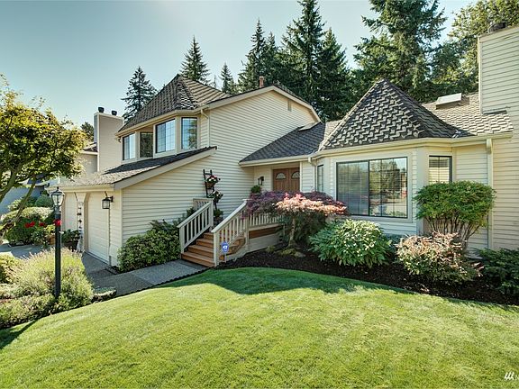 House sits way back from the quiet street >