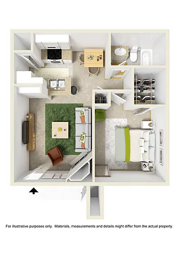 Floor plan One Bed One Bath