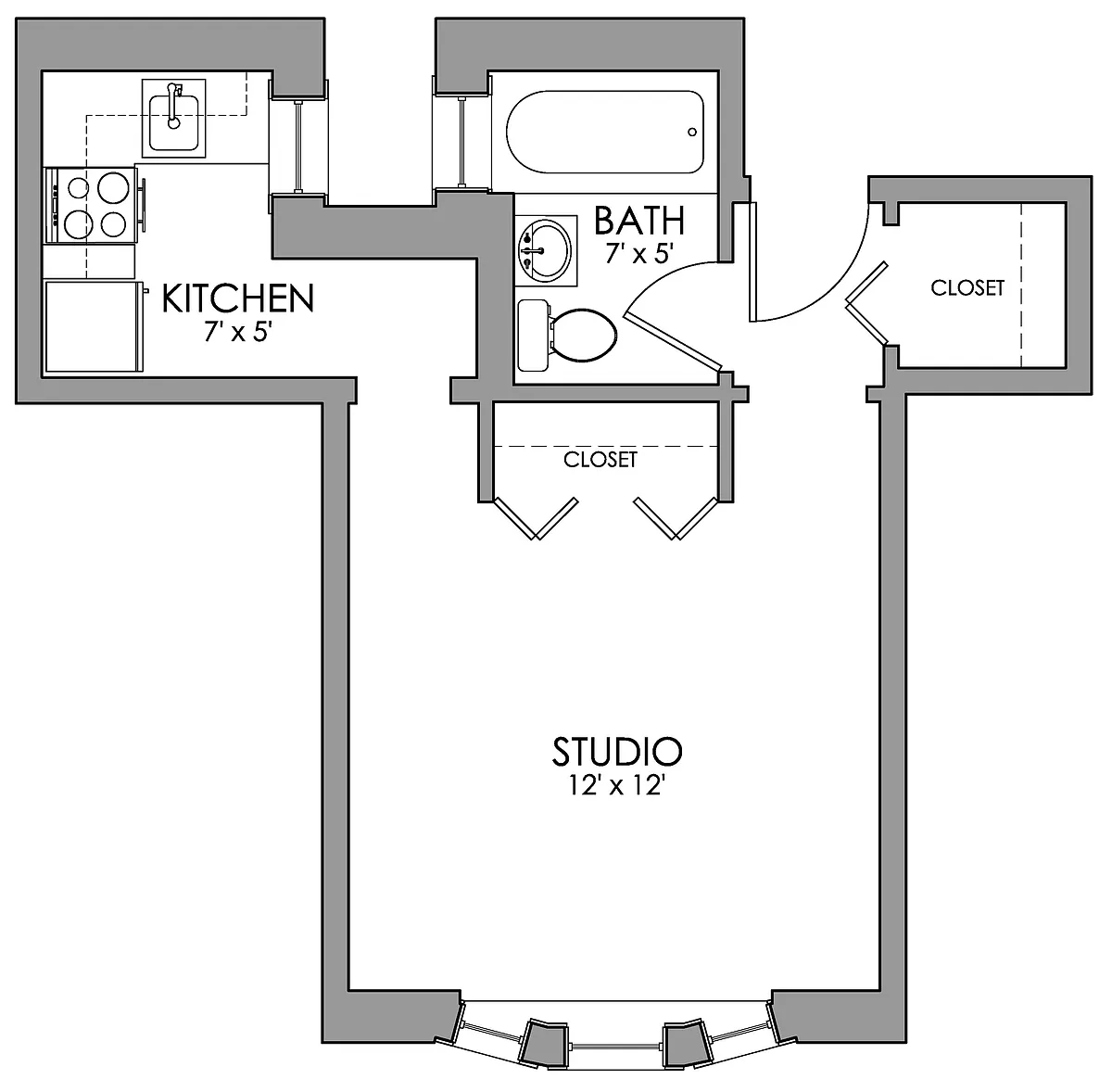 Floor plan Edgerly Studio A