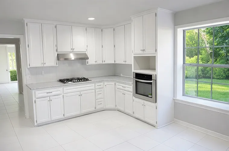 Gas stove top, oven and a microwave will be included. Freshly painted cabinets and huge pantry.