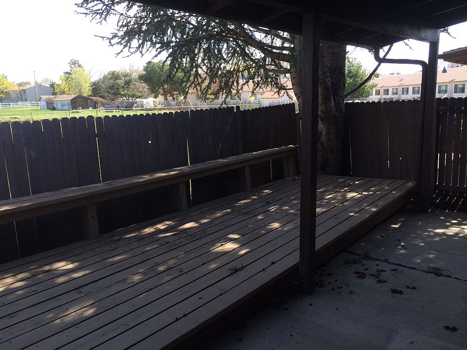 Patio with open field as a view