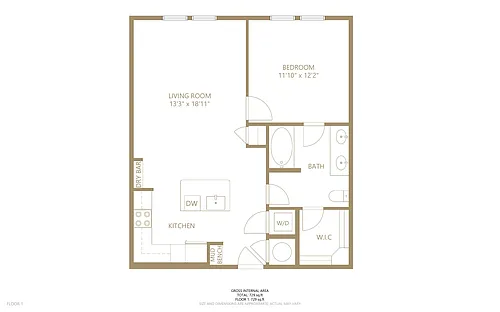 Floor plan 1 bedroom 1 bath