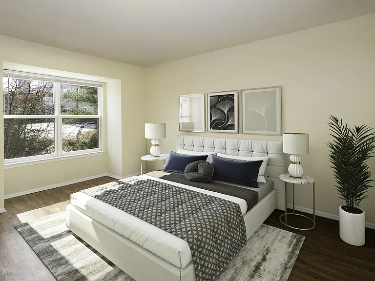 Bedroom with wood-designed flooring