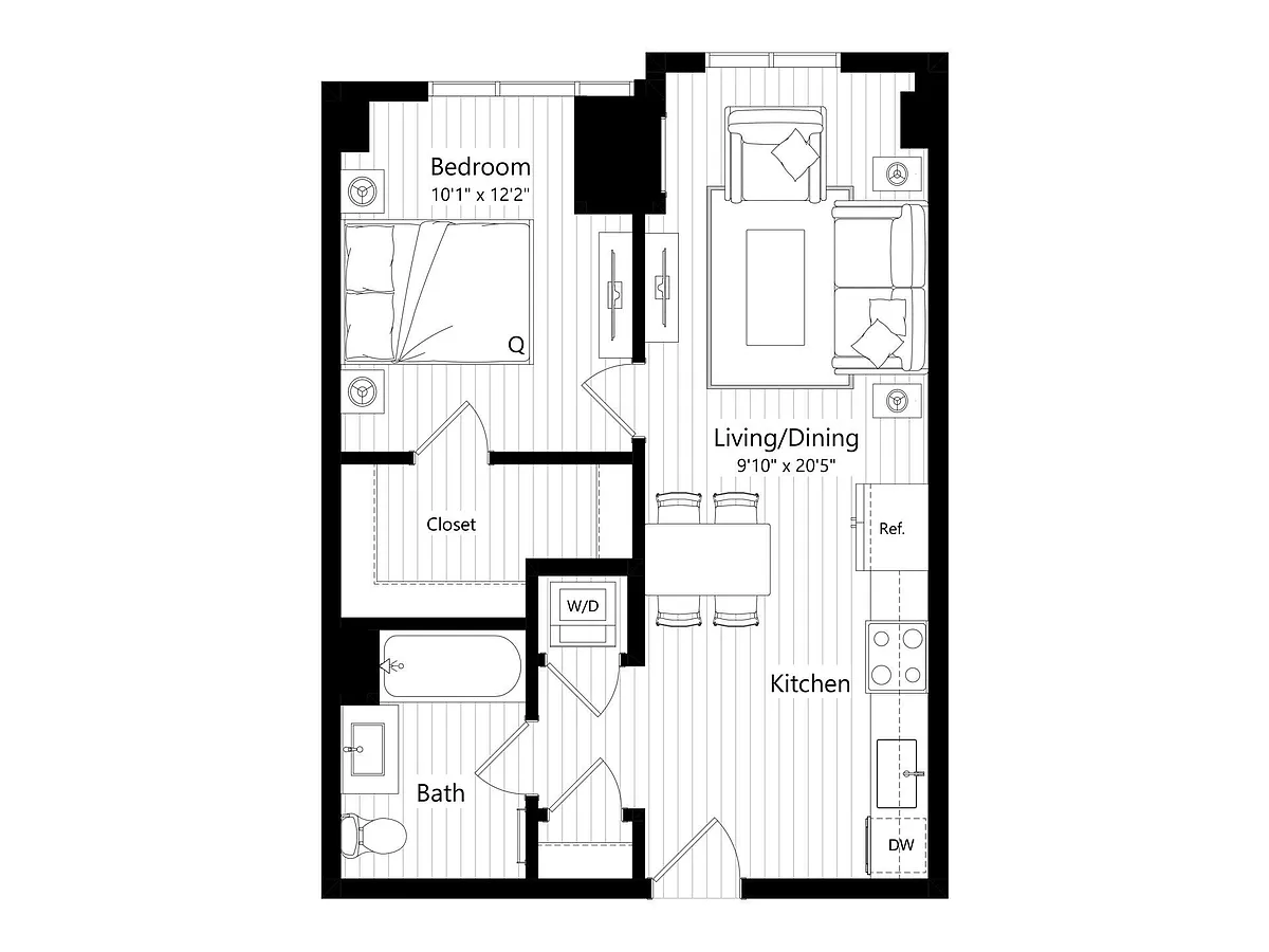 Floor plan HA9 | 1 Bed | 1 Bath
