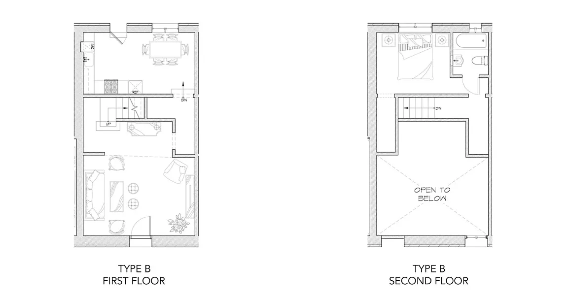 Floor plan One Bedroom Townhome