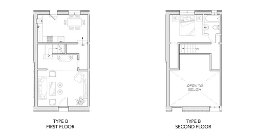Floor plan One Bedroom Townhome